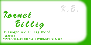 kornel billig business card